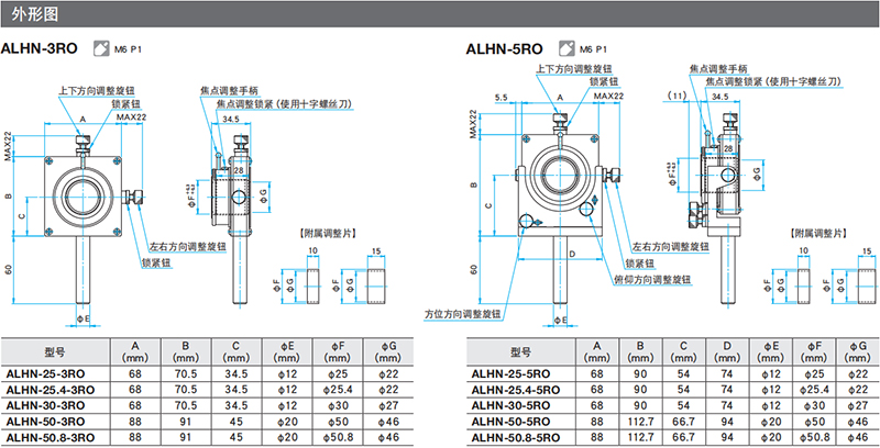 三轴·五轴透镜镜架(立柱型) 三轴·五轴透镜镜架(立柱型)
