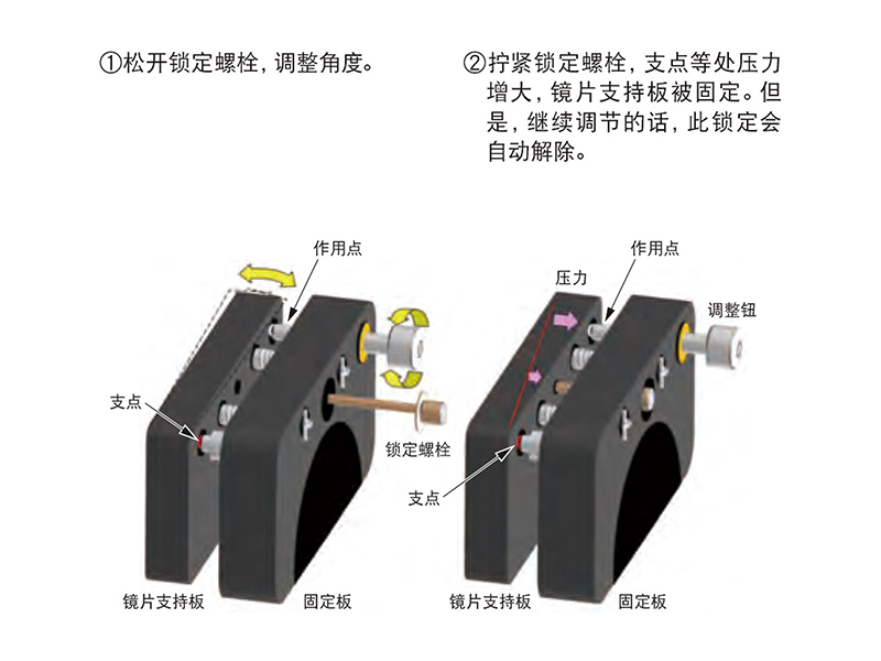 镜片支持板锁定机构