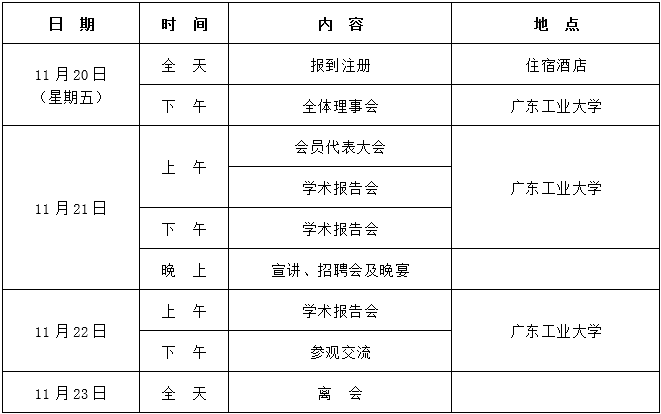 广东省物理学会第十三届会员代表大会暨2026年学术年会日程安排